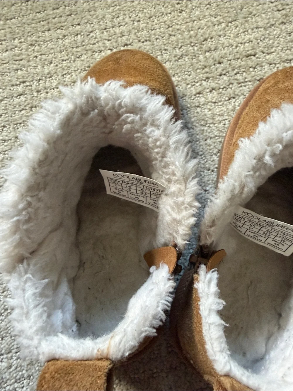 Koolaburra by UGG Chestnut Faux-Suede Shearling Boots for Kids